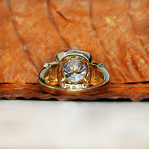 Anillo de compromiso de diamante cultivado en laboratorio redondo de 1,8 quilates: Juego de halo de vástago dividido CVD estilo bohemio IGI certificado regalo de aniversario para ella - Product Image 5