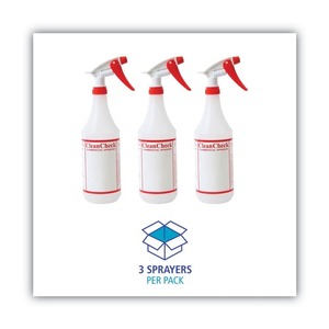 Boardwalk HDPE 32 Oz. <b>Trigger</b> <b>Spray</b> <b>Bottles</b> Clear/Red in Pack of 3 for Commercial Cleaners - Product Image 5