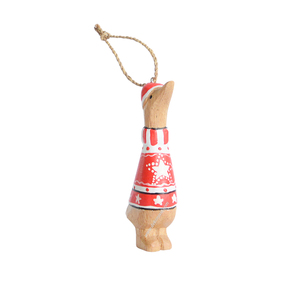 Adorno decorativo de pato colgante de madera al por mayor de fábrica, manualidades navideñas con forma de Animal para decoración del hogar - Product Image 1