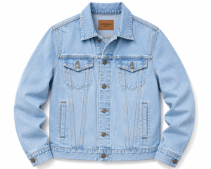 <b>Men's</b> Light Blue <b>Denim</b> <b>Jacket</b> Regular Fit Turn-down Collar Washed Cotton Casual Spring Style Single Breasted Button Closure - Product Image 1