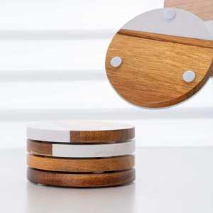 Juego de posavasos hechos a mano de resina, madera y MDF, fusión elegante de texturas naturales para una protección duradera y elegante para vasos - Product Image 2