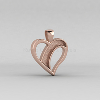 18k Gold Massiv 925 Sterling Silber 17x17mm Herzförmiger Rohling mit Lünettenfassung Anhänger DIY Asche- und Harzfüllung Schmuckzubehör