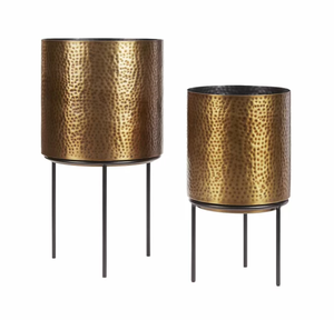 Juego de macetas de Metal amarillo más vendidas clásicas europeas, equipo de jardín de hierro con soporte negro, macetas para uso doméstico, maceta de suelo lateral - Product Image 5
