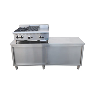 Certificat ETL Cuisinière à gaz commerciale Cuisinière à gaz à 2 brûleurs avec plaque de cuisson avec grill combi machines de cuisson industrielles - Product Image 5
