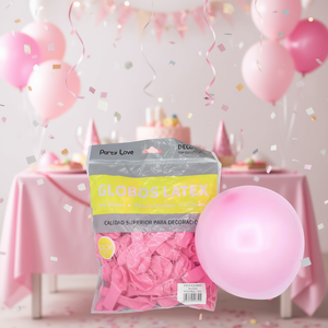 Palloncini in lattice Party Love 12 cm rosa, confezione da 100 pezzi, decorativi - Product Image 3
