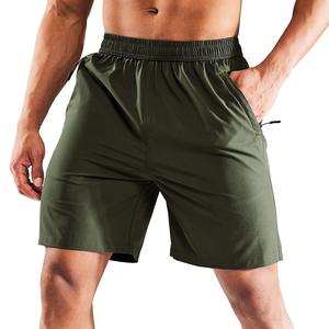 2024 verde oliva doble capa nuevos hombres atléticos Casual Jogger pantalones cortos bolsillos secado rápido ropa activa pantalones cortos para correr - Product Image 1