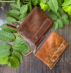 Nueva y elegante Cartera de cuero genuino para hombre con tarjetero, monedero corto, carteras con cremallera, carteras estándar informales para hombre - Product Image 1