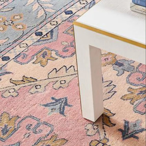 Hand Knotted Turkish Oushak Rug- Coral <b>Pink</b> <b>Wool</b> Area Carpet with Pastel customize available - Product Image 1
