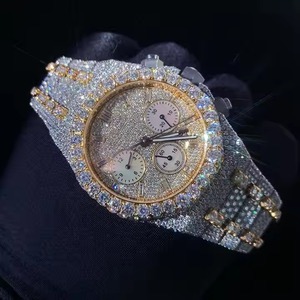 100% vượt qua Kim Cương Tester sang trọng moissanite Đồng hồ đeo tay cho nam giới ngày hiển thị cơ khí ban nhạc Analog timepi đồ trang sức thủy tinh quay số - Product Image 5