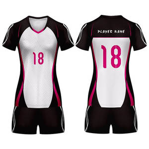 Conjunto de uniforme de voleibol unisex, logotipo personalizado de alta calidad, sublimación impresa, 220g, Material de poliéster, ropa deportiva para exteriores - Product Image 6