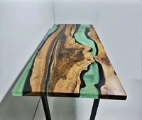 Table à manger moderne en résine époxy Table basse en bois de rivière pour le bureau ou la maison avec ensemble de fonctionnalités pour le salon et le bureau