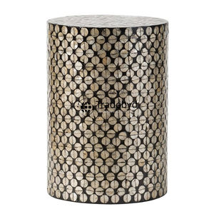 Taburete de consola con incrustaciones de hueso atemporal hecho a mano en la India Pieza de decoración artesanal exclusivamente por Tradebyd - Product Image 4