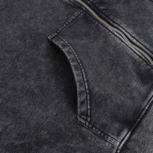 Sweats à capuche élégants pour hommes lavés à l'acide Sweats à capuche de grande taille personnalisables de haute qualité pour hommes pour des basiques confortables Sweat à capuche mélangé en coton - Product Image 3