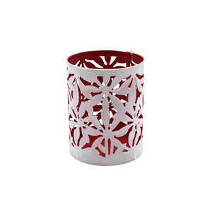 Home Decorative Set of 2 Medium Size Metal Round Votive <b>Red</b> Color <b>Candle</b> Holder For Tabletop Decoration Handmade - Product Image 1