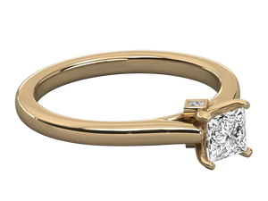 Anillo de Diamantes Personalizable de 14K, Oro, Corte Princesa D VVS, Diamante Cultivado en Laboratorio con Certificado IGI, Anillo de Compromiso, Promesa y Boda para Mujer - Product Image 3