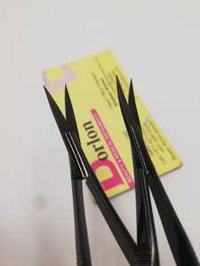 Tijera de resorte de acero inoxidable negro con logotipo personalizado de alta calidad, hoja recta curva, punta afilada para cejas/pestañas sostenible - Product Image 5