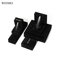 WEIMEI Maßgeschneiderte LED Samt Schmuckschatulle Schwarz für Ringe Halsketten Armbänder Ohrringe Luxus Schmuckverpackung