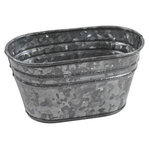 Maceta de Metal de hierro galvanizado oscuro perfecta para el hogar jardín al aire libre propósito decorativo maceta de flores de forma ovalada - Product Image 3