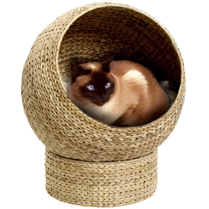 Facile à nettoyer: la maison pour chat est conçue pour faciliter l'utilisation. Le matériau en rotin est facile à nettoyer et à entretenir - Product Image 5