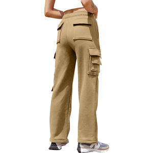 Pantalon Cargo de jogging uni pour femmes multi-poches cordon de serrage taille élastique femmes pantalons de sport Streetwear pantalons longs décontractés - Product Image 6