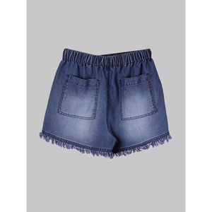 Shorts de Mezclilla para Mujer Paola Riboni, Lavado Claro, Cintura Alta, con Cordón, Estilo Formal Vintage de Verano, con Bolsillos y Dobladillo Deshilachado - Product Image 5