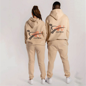 Logo d'impression personnalisé de haute qualité hommes et femmes pull survêtement matériau personnalisé flexible unisexe survêtement - Product Image 3