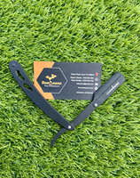 Rasoir droit professionnel OEM personnalisé en gros, lame simple de qualité supérieure pour barbier, en acier inoxydable avec manche noir