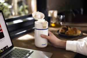 Awesome Quality Enormous Class Vacuum Flask Latte One Touch 450ml Double Insulated Stainless Steel <b>Water</b> <b>Bottle</b> Customization - Product Image 4