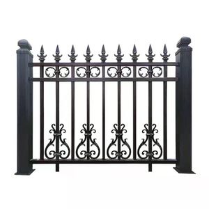Panneaux <span class=keywords><strong>de</strong></span> clôture <span class=keywords><strong>de</strong></span> jardin en acier galvanisé et peint en poudre noir, tubes métalliques soudés, clôture en fer forgé bon marché - Product Image 3