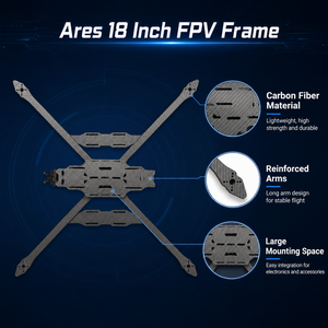 Marco de Dron FPV de Fibra de Carbono Ares de 18 Pulgadas, Kit de Marco de Cuadricóptero UAV de Largo Alcance para Construcción Personalizada Profesional - Product Image 4