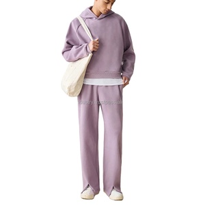 Chándal holgado personalizable de algodón 100% para hombre, peso pesado GSM con personalización completa y estilo de apliques de logotipo impreso - Product Image 4