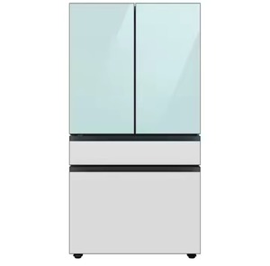 Refrigerador de puerta francesa con tapa de cristal azul matutino de 4 puertas a medida 29 Cu. Ft. - Product Image 1