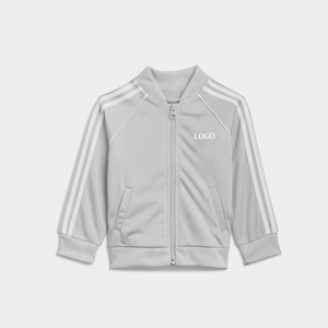 Chándal con cremallera completa para niños de alta calidad, ajuste Regular con cuello acanalado, patrón sólido, conjuntos de chándal liso para niños, manga larga sólida - Product Image 2