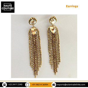 100% pierres de cristal brodées à la main de qualité véritable faites pour les fêtes de mariée porter des boucles d'oreilles pour femmes à un prix de marché fiable - Product Image 5