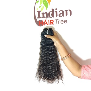 Extensions de cheveux humains indiens 100 % naturels, bouclés noirs, ondulés profonds, soyeux, Remy, cuticules alignées, du fournisseur, 8-32 pouces - Product Image 2