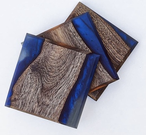 Factory Supply <b>Heat</b> Resistant Wood Resin <b>Coasters</b> Easy to Clean Non Slip Wooden <b>Coasters</b> Decorative Resin Drinking <b>Coasters</b> - Product Image 4