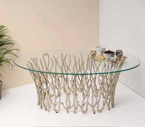 Table de meubles géniale pour salon chambre Table centrale or Design moderne métal et verre meubles centre thé Tables basses - Product Image 6