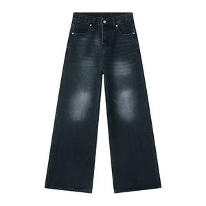Baggy Straight Loose Straight Washed Knitted para invierno Jeans de mezclilla de alta calidad para hombres Colores de contraste de doble capa gruesos - Product Image 5