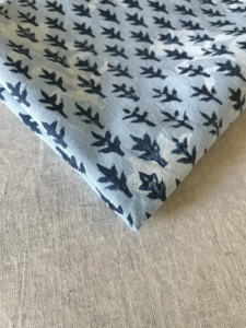 Hand Block Printed Cotton Fabric Geometric Leaf <b>Repeat</b> Design | Sky Blue Indian Ethnic Textile - Product Image 4