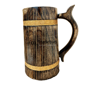 Tradebyd Reusable Wooden <b>Mug</b> for <b>Tea</b> & Coffee Office-Style Desk Essentials with Natural Look Direct Drinking Flow - Product Image 2