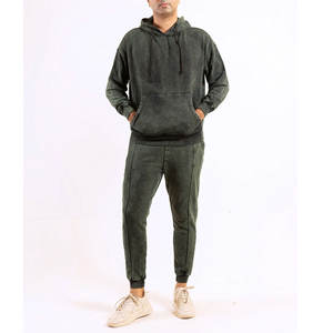 Survêtement de jogging pour homme en coton 100% de haute qualité, délavé à l'acide, avec logo vintage, pour la saison hivernale, écologique, antibactérien et respirant - Product Image 1