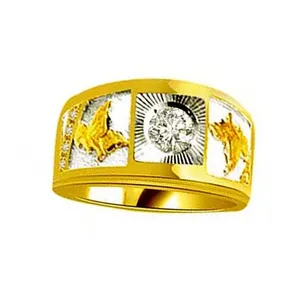 Anillo de Compromiso de Dos Tonos en Oro Amarillo de 18 Quilates con Diamante Creado en Laboratorio de 0.33 Quilates, Corte Princesa, Incrustación Eternity - Product Image 2