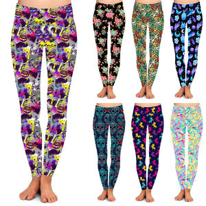 2025 femmes taille haute maigre Yoga Leggings Anti-boulochage printemps lettre motif Spandex/coton décontracté - Product Image 1