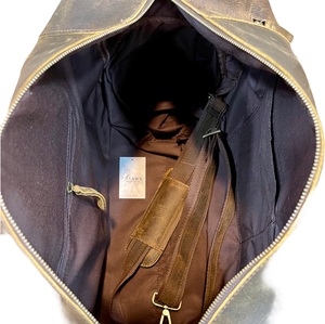 Bolsa de viaje de lona de cuero para exteriores hecha a mano personalizada al por mayor, bolsa de traje de negocios con cierre de cremallera para hombre - Product Image 5