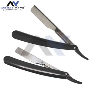 Navajas de Afeitar Rectas Nuevas para Barbería, Mango Negro, Navaja de Afeitar Profesional de Cuello Abierto, Herramienta de Afeitado, Personalización de Marca - Product Image 3