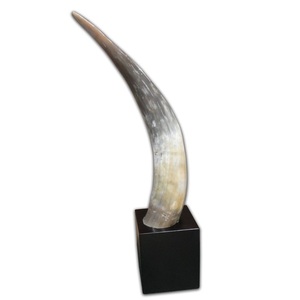 Decoración de escritorio ecológica de cuerno largo con rebanada de ágata para interiores rústicos modernos (estilo animal) - Product Image 3