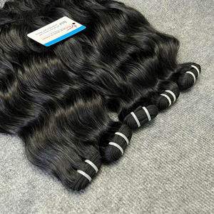 Hot jet black <b>color</b> raw wavy texture machine double weft <b>hair</b> <b>extension</b> ready to ship available <b>in</b> stock now - Product Image 4