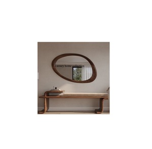 Cadre de miroir en bois fabriqué à la main avec un élégant design antique pour la décoration murale intérieure du salon ou du couloir - Product Image 1