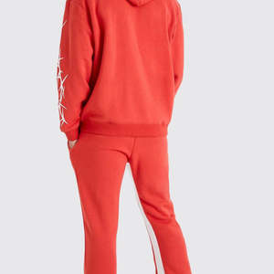 Ensemble Sweat à Capuche Évasé Unisexe Personnalisé avec Patch en Détresse et Pantalon de Survêtement Évasé avec Fermeture Éclair Survêtement pour Homme Style Délavé à l'Acide pour l'Hiver Grande Taille - Product Image 3