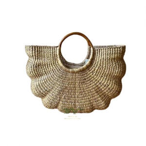 2024 moda agua Jacinto señora elegante mujer hecha a mano moda bolso de mano ecológico diseño Casual logotipo personalizado Lino abierto - Product Image 1